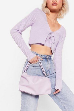 WANT Slouchy Chain Faux Leather Crossbody Bag | NastyGal (UK, IE)