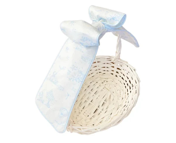Blue Toile Basket Bow | Saddle Stitches