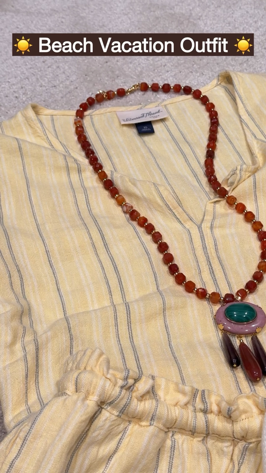 Beach vacation outfit ☀️🌴

Lightweight linen, woven flats, and warm golden tones are my go-to formula for effortless vacation style. This matching set is breathable, comfortable, and perfect for everything from a morning walk by the water to lunch by the beach.

Finished with woven ballet flats, a statement necklace, and my favorite vacation body mist for that just-left-the-beach feeling.

Everything is linked in LTK. ✨

#LTKootd #LTKTravel #LTKSeasonal