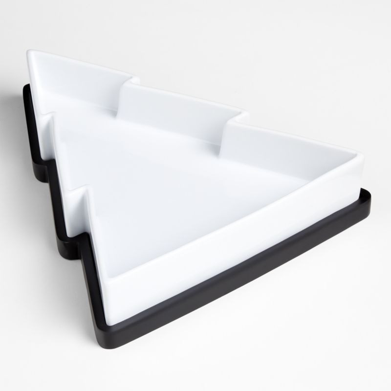 Oven-to-Table Holiday Tree Casserole Dish with Wood Trivet | Crate & Barrel | Crate & Barrel