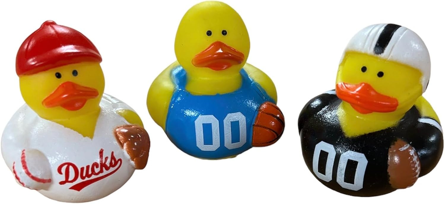 Sports Rubber Ducks | 12 Pack | 2 Inch Baseball Football Basketball Theme Duckies | Amazon (US)
