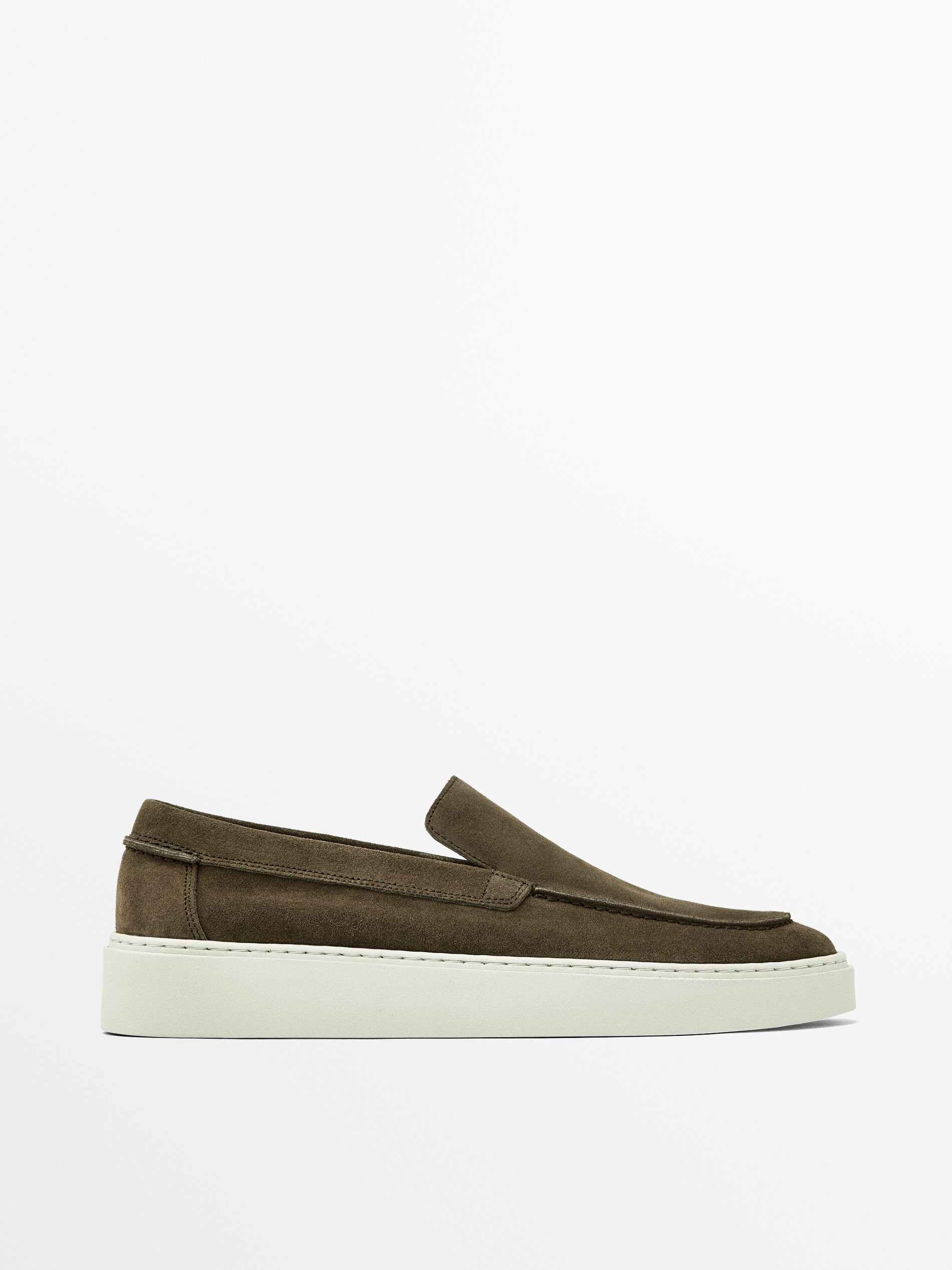 Split suede loafers | Massimo Dutti UK