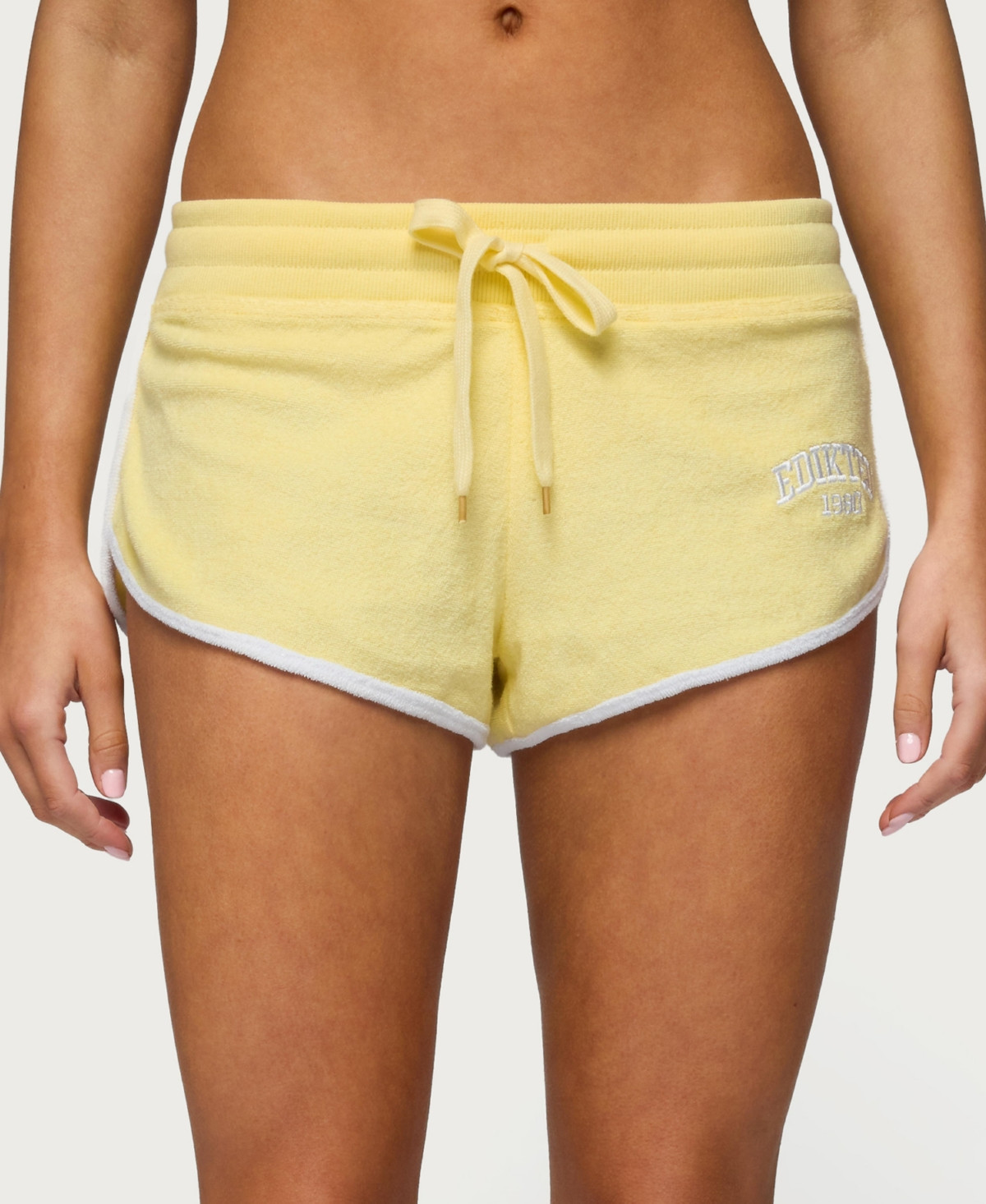 Edikted Women's Madilyn Terry Cloth Shorts - Yellow | Macy's