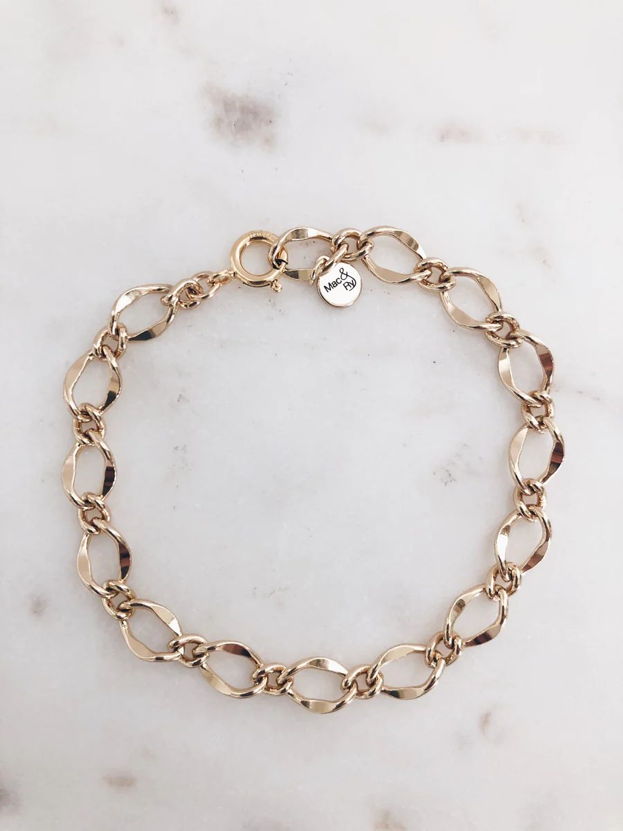 Chunky Gold Brass Link Bracelet | Mac and Ry Jewelry