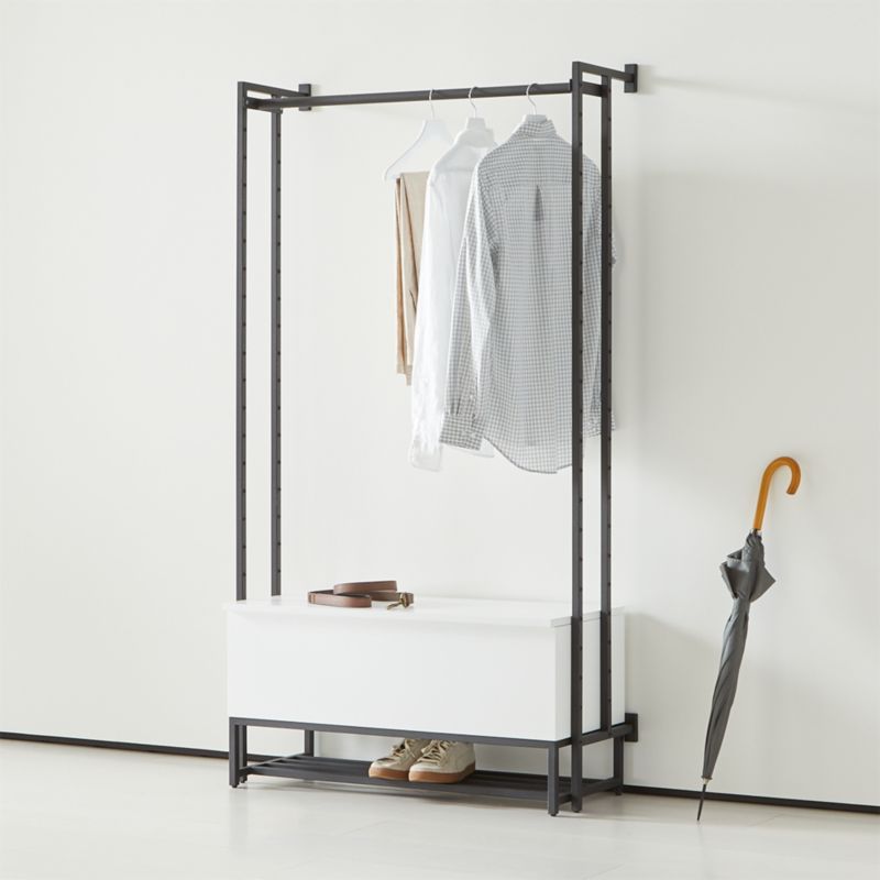 Flex Modular Bench with Clothing Bar + Reviews | Crate and Barrel | Crate & Barrel