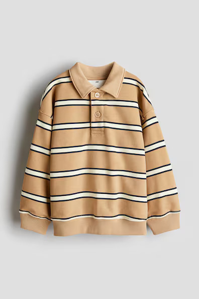 H & M - Loose-Fit Rugby Shirt - Beige | H&M (US + CA)