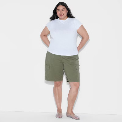Women's Slim Fit Short Sleeve Mock Turtleneck T-Shirt - Wild Fable™ Heather Gray XL | Target