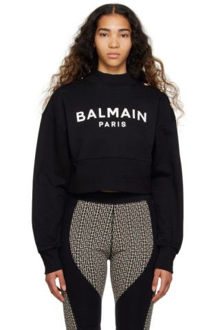 Black Cropped Sweatshirt | SSENSE