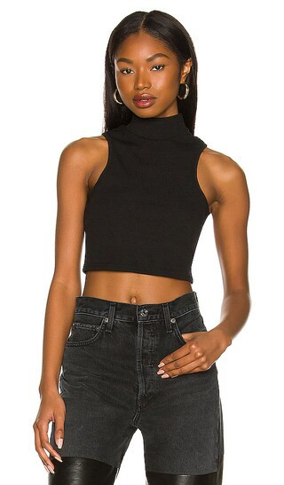 Shelby Mock Neck Top in Black | Revolve Clothing (Global)