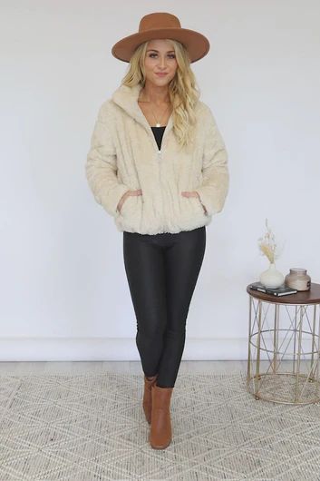 The History Of Us Puffer Tan Jacket FINAL SALE | Pink Lily