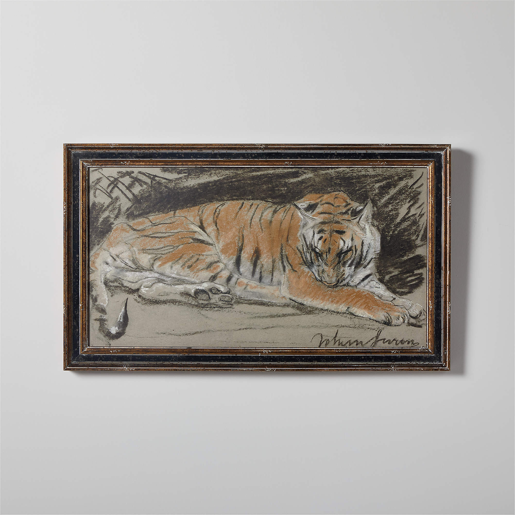 'Tigress' Framed Reproduction by John Macallan Swan 26"X14" | CB2 | CB2