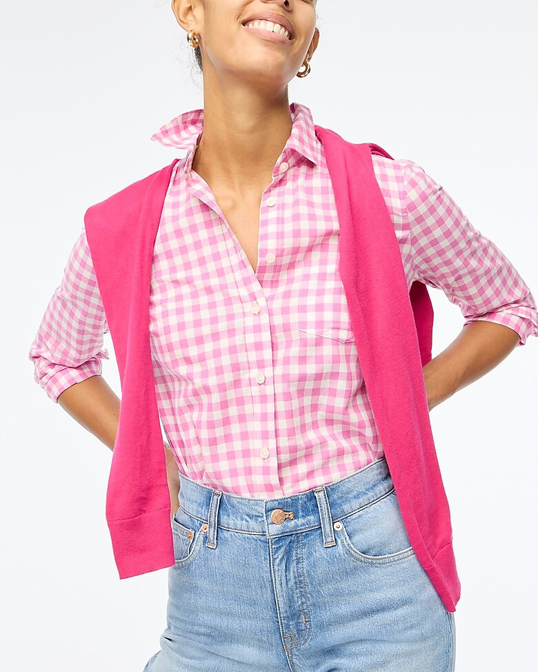 Gingham lightweight cotton shirt in signature fit | J.Crew Factory