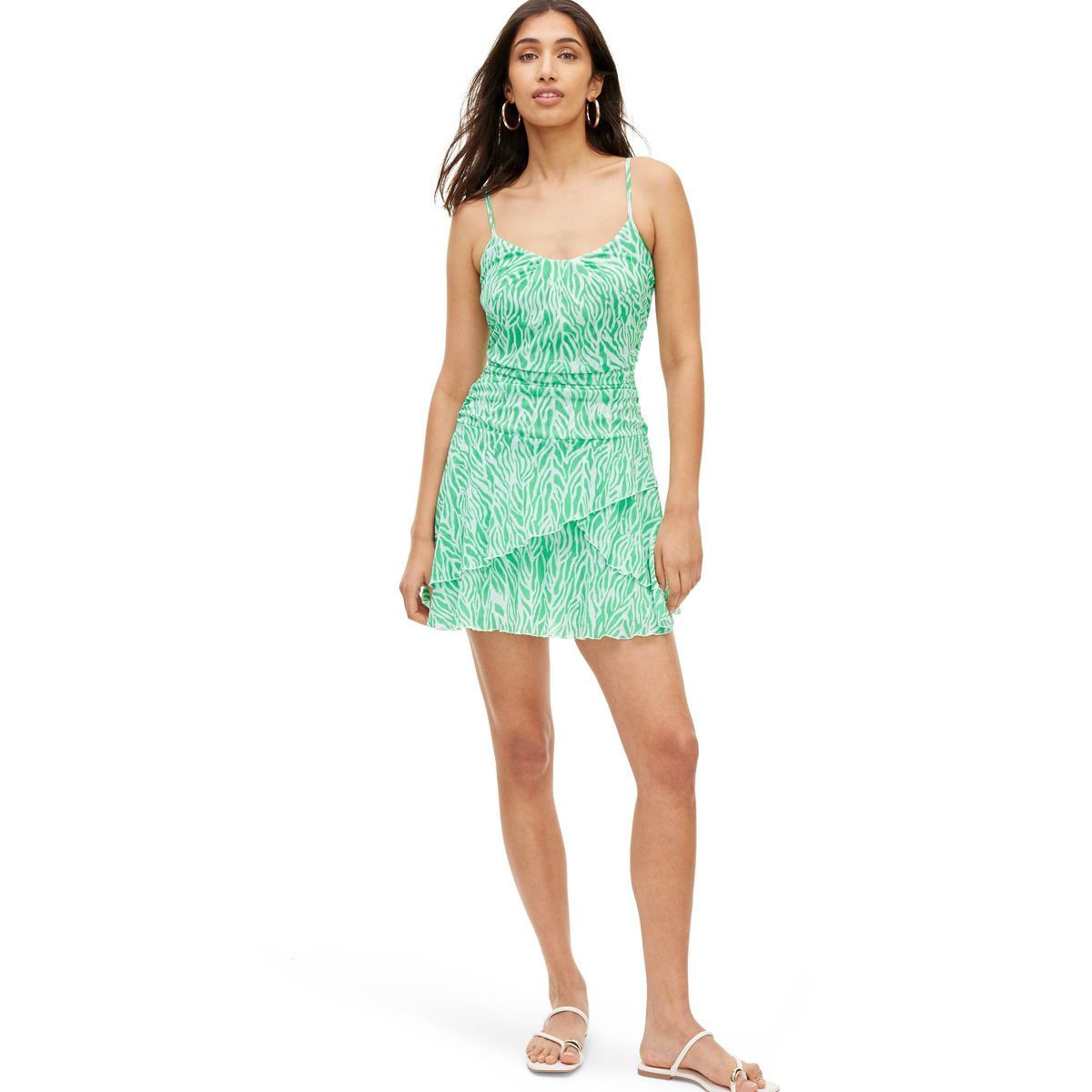 Women's Strappy Mesh Sea Twig Green Mini Dress - DVF for Target | Target
