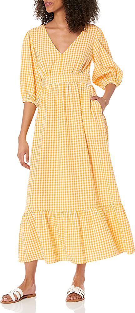 The Drop Women's Calie V-Neck Puff-Sleeve Maxi Dress | Amazon (US)