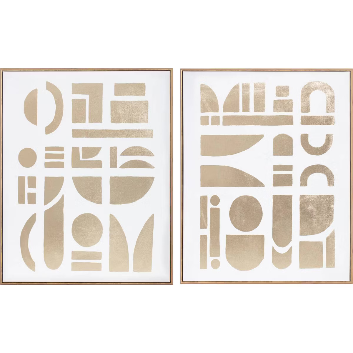 (Set of 2) 24" x 30" Morphology Framed Wall Canvases Gold - Threshold™ | Target