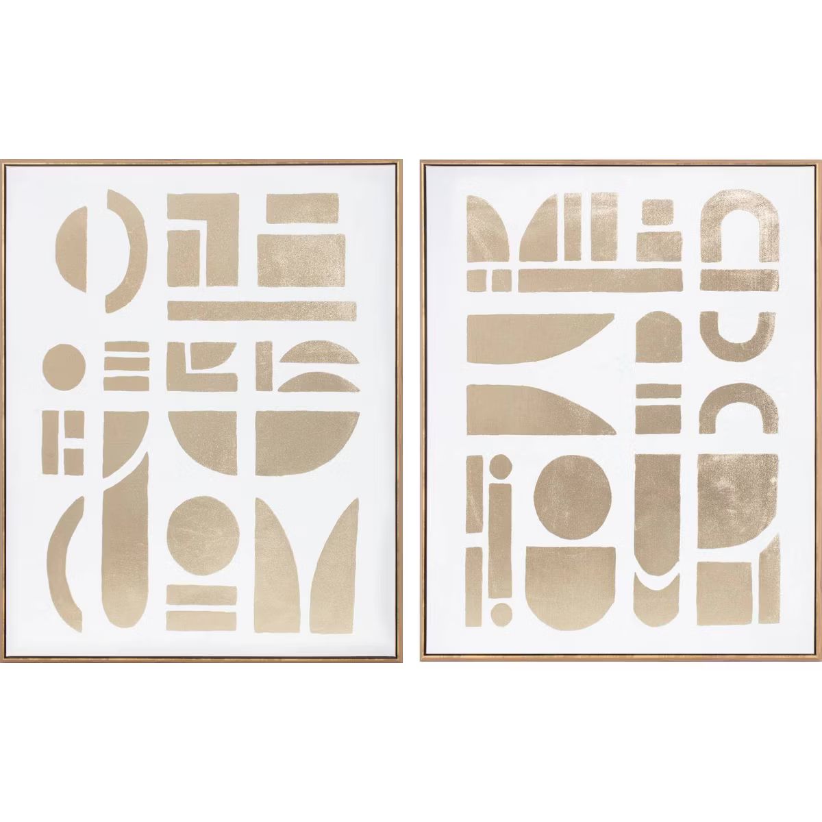 (Set of 2) 24" x 30" Morphology Framed Wall Canvases Gold - Threshold™ | Target