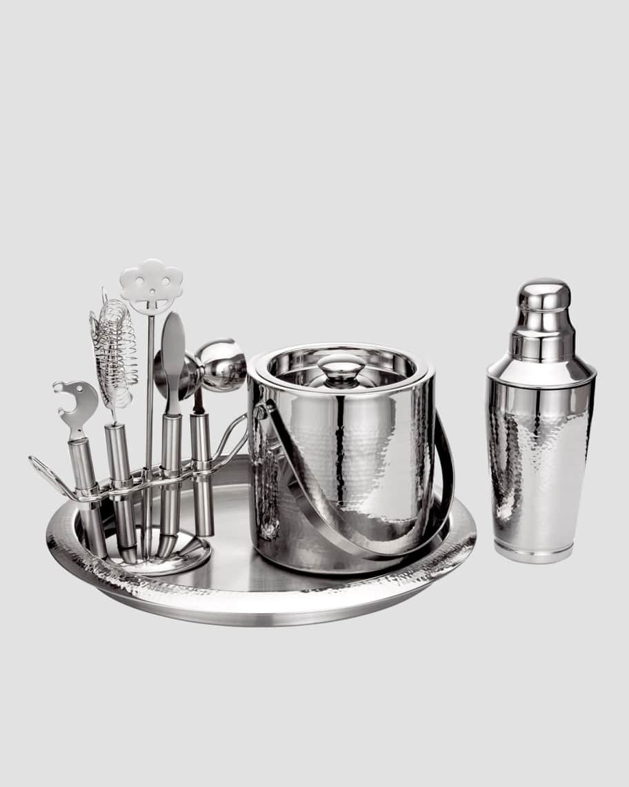 Godinger Hammered Bar Set with Tools | Neiman Marcus
