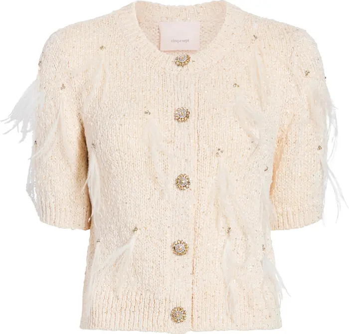 Coralie Embellished Short Sleeve Cardigan | Nordstrom