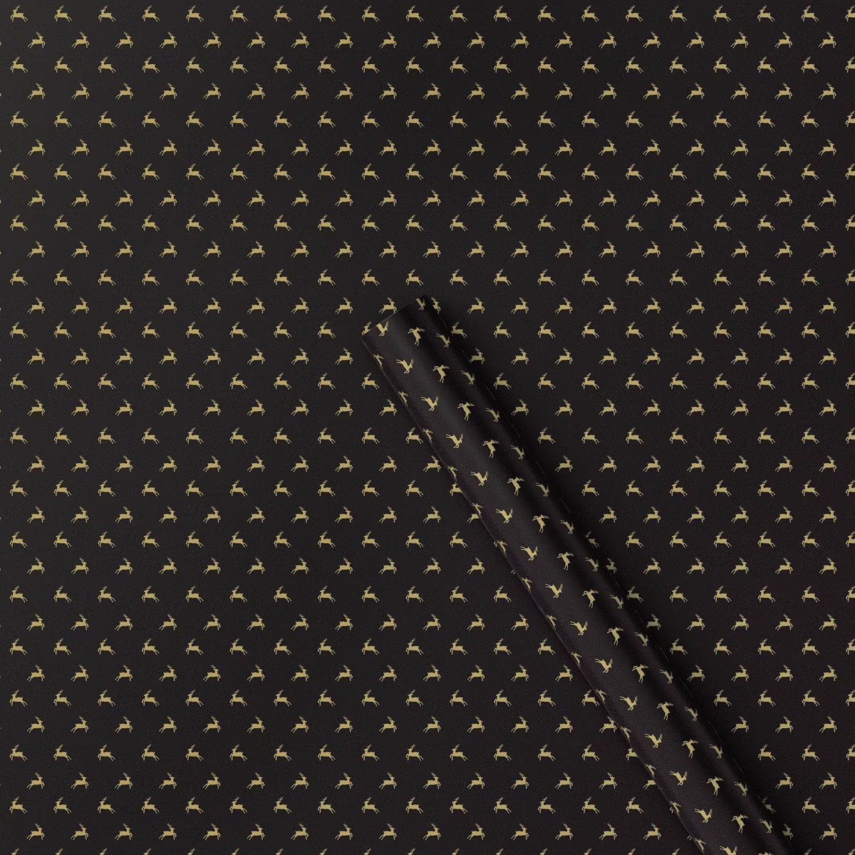 25 sq ft Metallic Reindeer Gift Wrap Black/Gold - Wondershop™ | Target