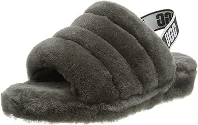 UGG Women's Fluff Yeah Slide Slipper, Charcoal, 8 M US | Amazon (US)