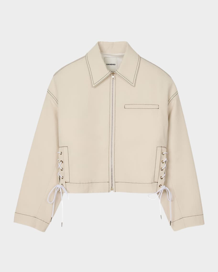Leopold Lace-Up Canvas Jacket | Neiman Marcus