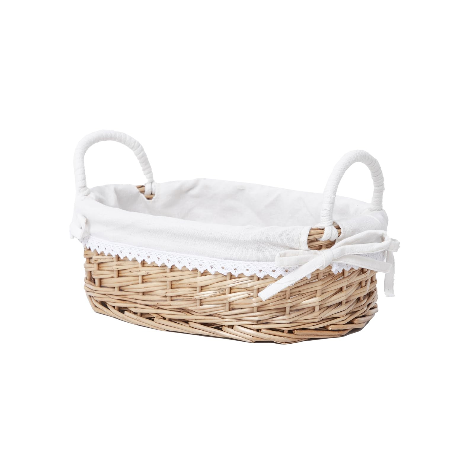 Wicker Bread Basket with Removable White Liner，Serving Bread Basket For Kitchen Counter With Ha... | Amazon (US)