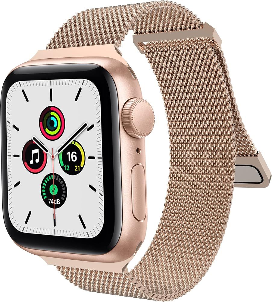 EastLam Magnetic Band Compatible with Apple Watch 38mm 40mm 41mm 42mm 44mm 45mm, Stainless Steel Mes | Amazon (US)