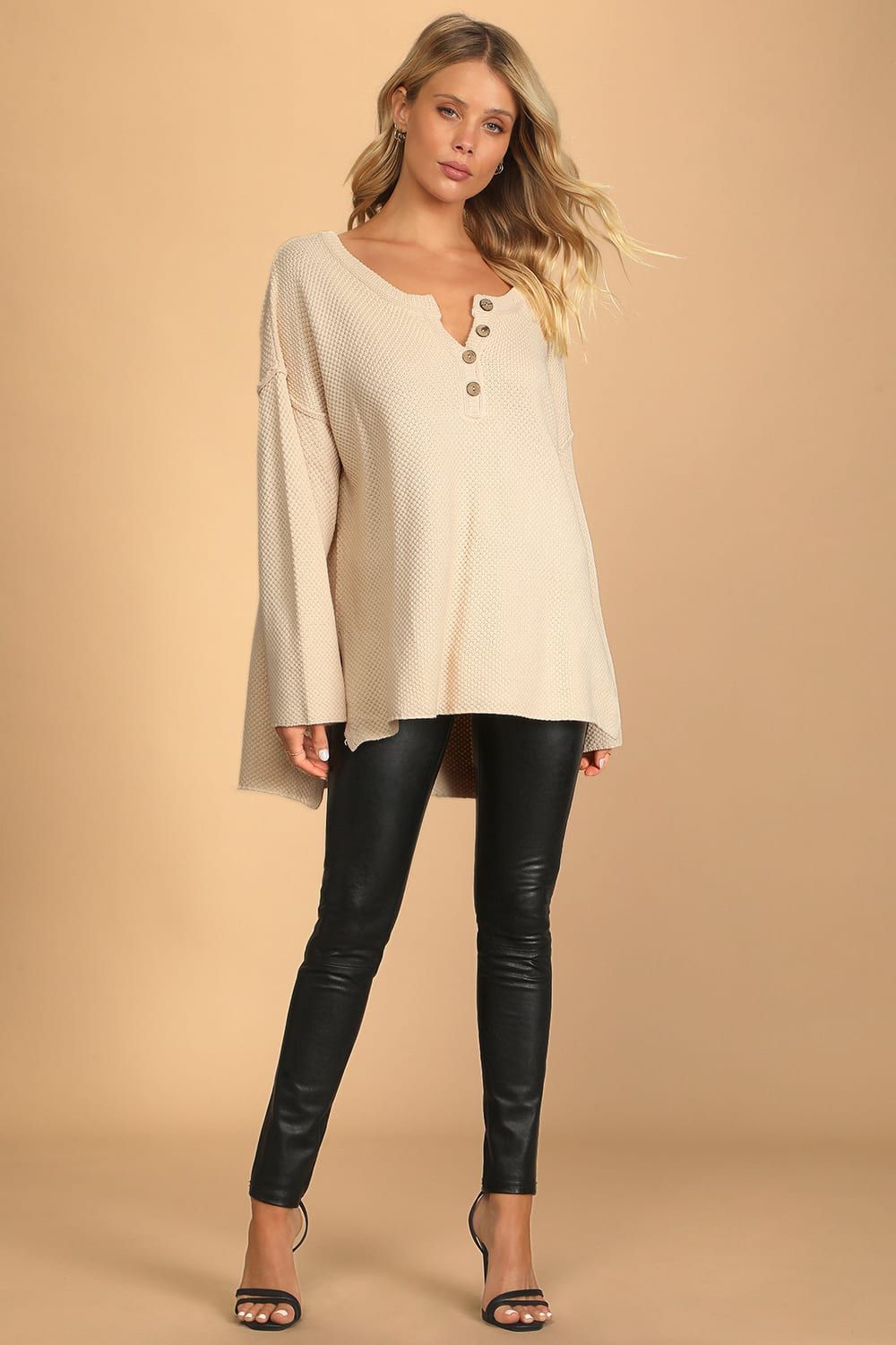 Cold Days Cream Knit Oversized Sweater Top | Lulus (US)