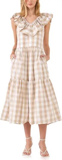 English Factory Check Midi Dress | Nordstrom | Nordstrom