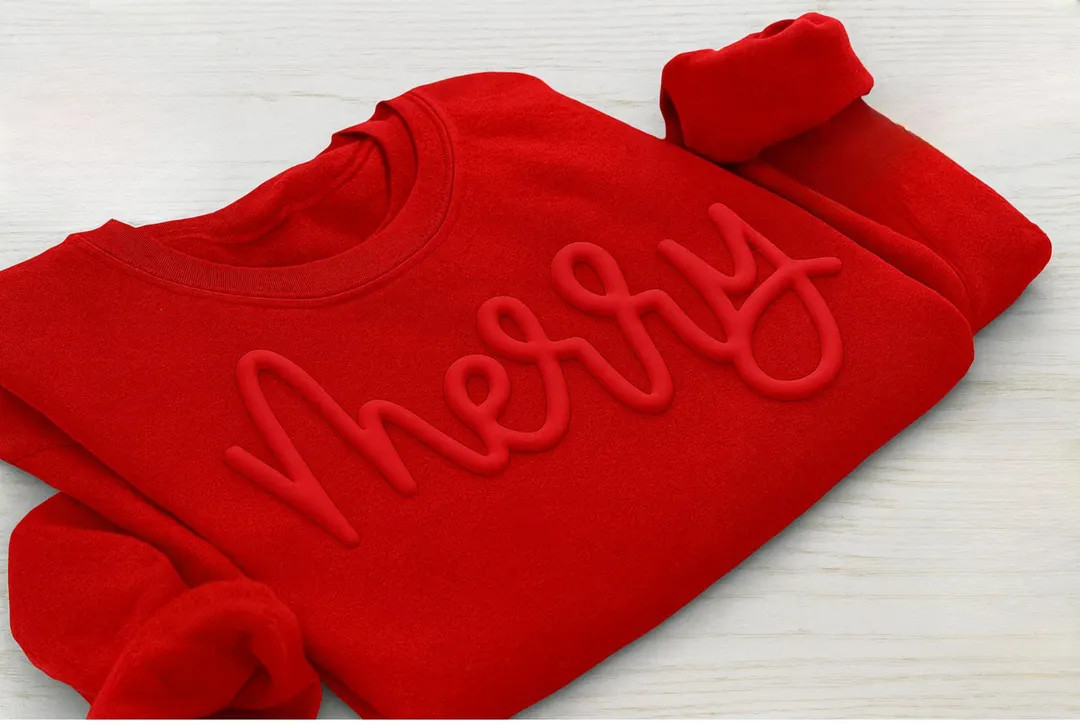 Merry Embossed Sweatshirt, Retro Merry Christmas Holiday Crewneck Jumper, Christmas Sweater for W... | Etsy (US)