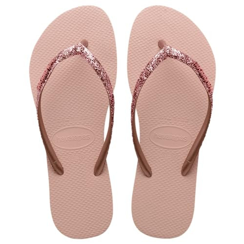 Havaianas Women Slim Glitter Ii Flip Flop - Glitter Fashion Sandals - Ballet Rose/Golden Blush, 6 | Amazon (US)