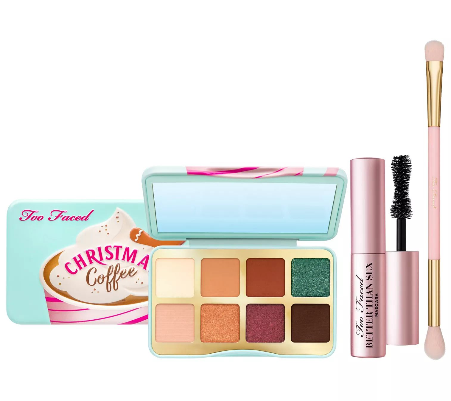 Too Faced Christmas Coffee Mini Eye Shadow Palette Set - QVC.com | QVC