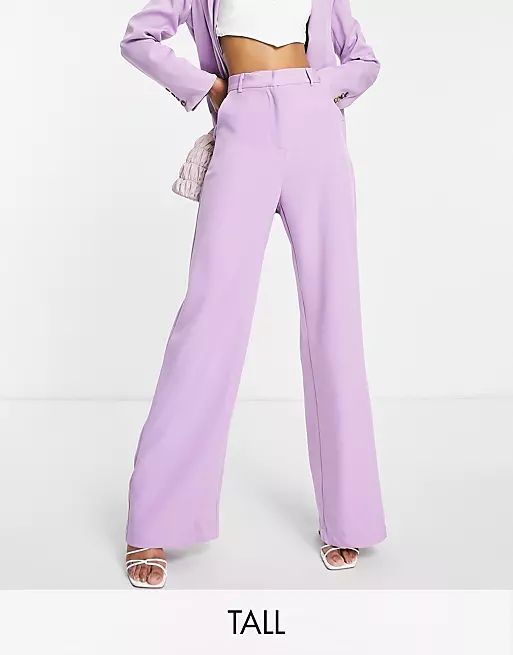 NaaNaa Tall high rise wide leg pants in purple | ASOS (Global)