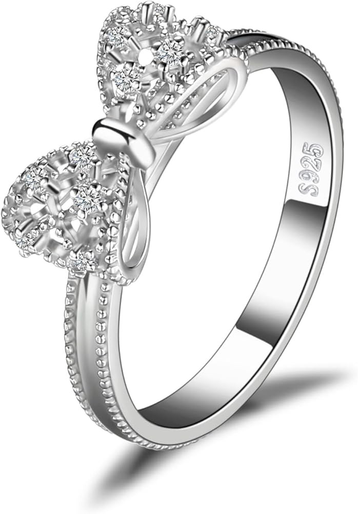 JewelryPalace 14k White Yellow Rose Gold Plated 925 Sterling Silver Rings for Women, Cubic Zircon... | Amazon (US)