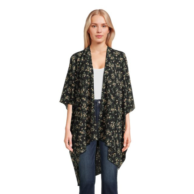 Time and Tru Women's Printed Woven Layering Piece - Walmart.com | Walmart (US)