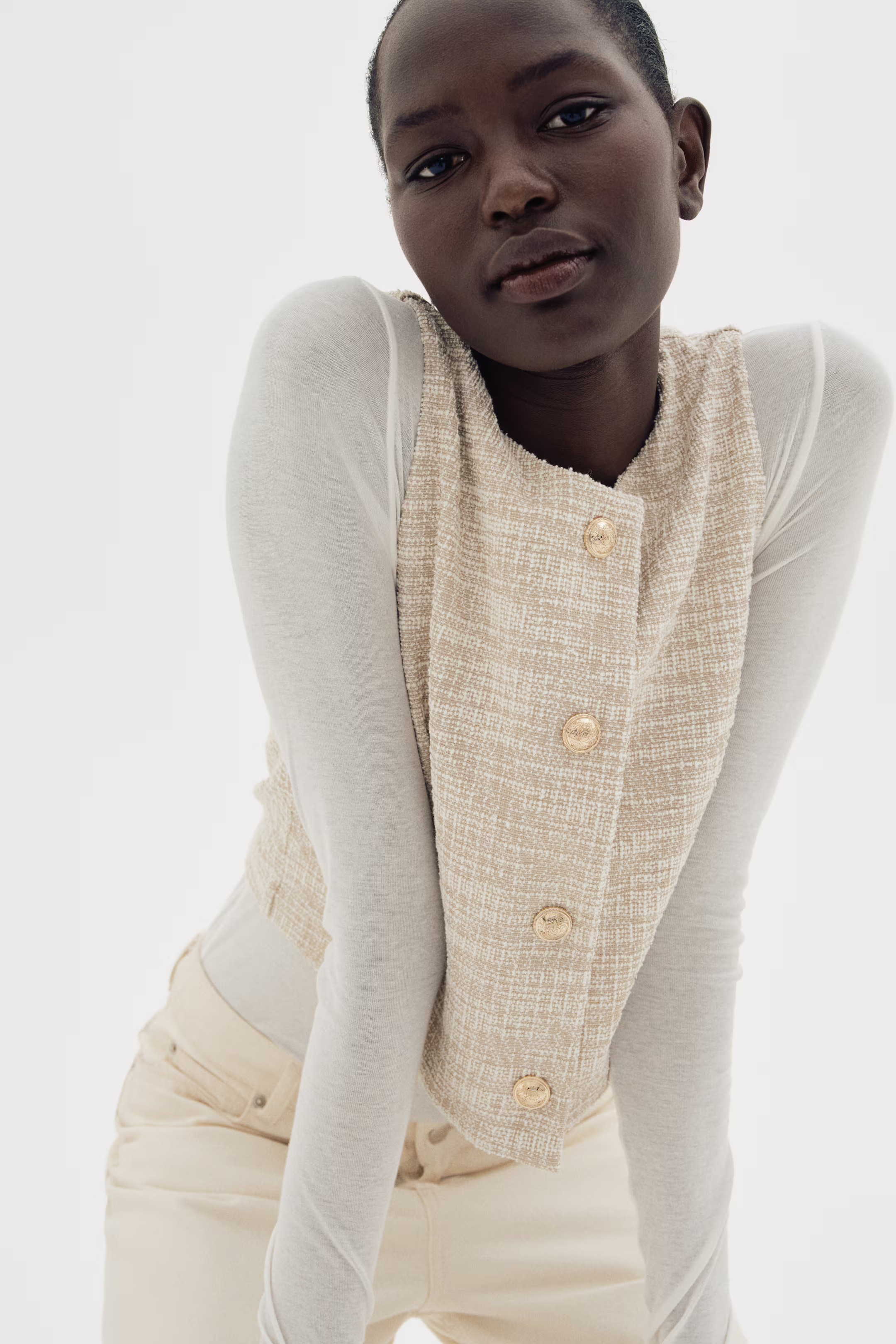 Panciotto in jersey bouclé - Beige chiaro mélange - DONNA | H&M IT | H&M (FR, IT, ES, PT, BE)