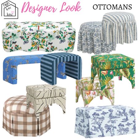 Upholstered ottomans with a designer look. Colorful home decor furniture 

#LTKHome
