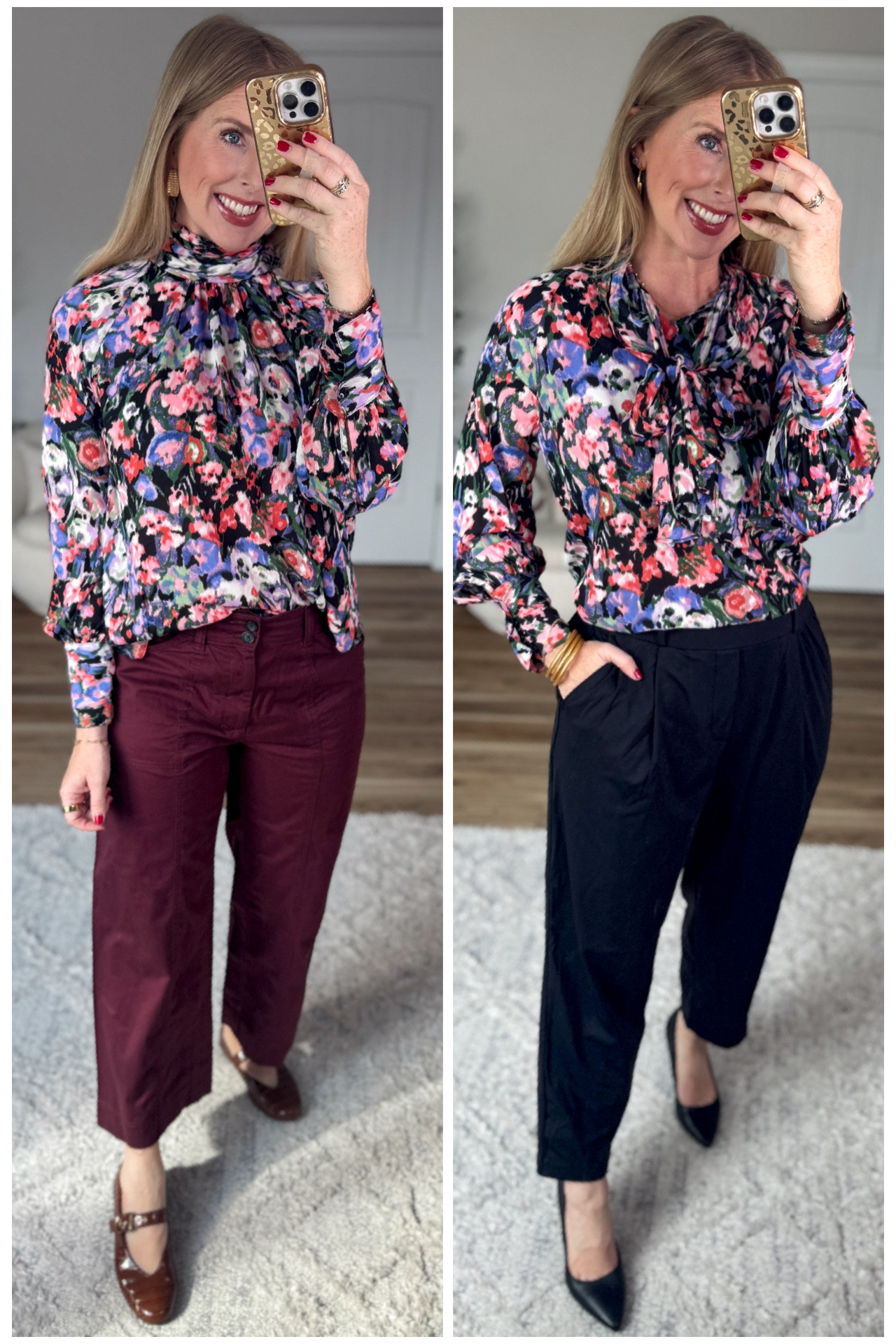 2 ways to wear this floral top from Walmart!