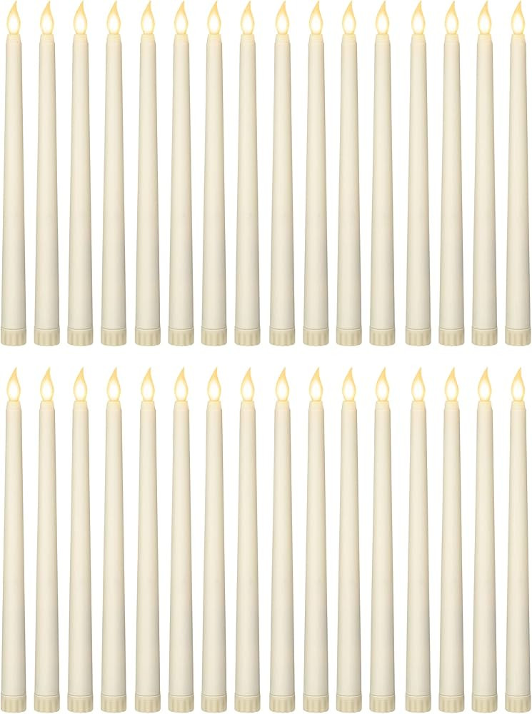 36 Pieces Flameless Taper Candles 11 Inch Flickering Candle Lights Faux LED Candles Battery Opera... | Amazon (US)