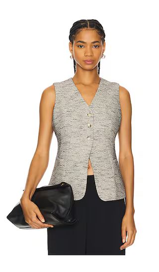 Delphina Vest in Black Speckle | Revolve Clothing (Global)