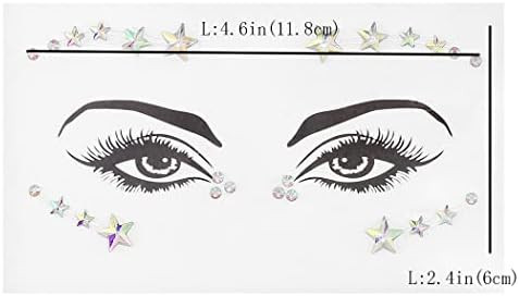 Wosois Crystal Face Stickers Star Mermaid Gems Sparkly Temporary Rhinestone Sticker Rave Party Acces | Amazon (US)