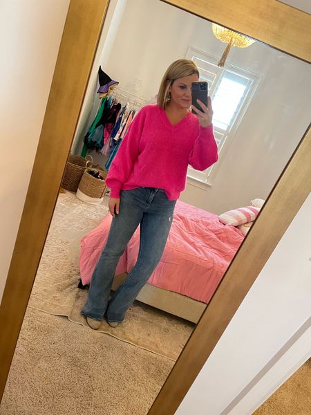 My new favorite jeans… they run tts and I am wearing them in the 4 short!

#LTKunder50 #LTKHoliday #LTKSeasonal