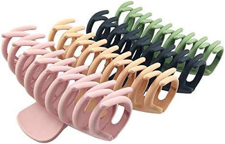 4Pack Nonslip Large Hair Claw Clips Jaw for Women and Girls Long Thick Hair, Strong Hold Matte Pl... | Amazon (US)