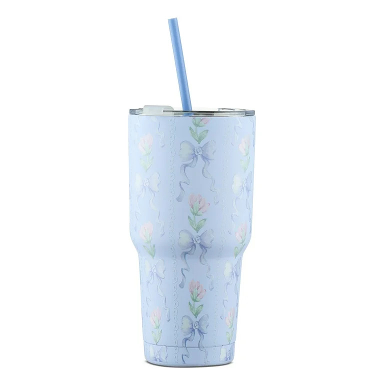 Stainless Steel Tumbler, Blue Bow, 32 fl oz, Valentine's Day by Way To Celebrate | Walmart (US)