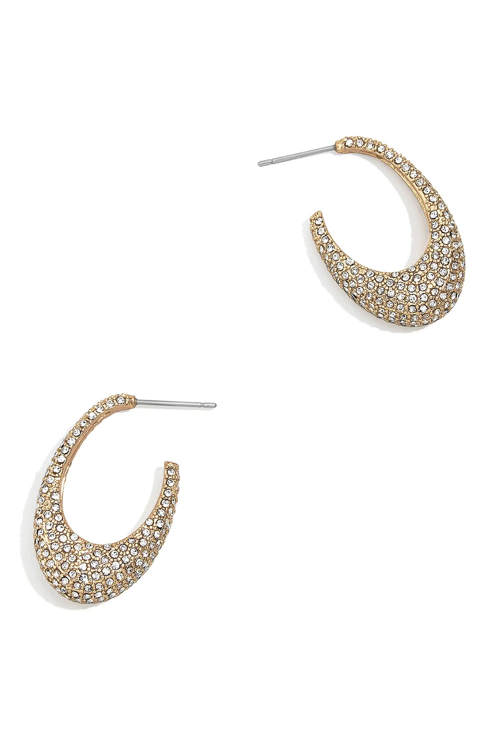 BaubleBar Pavé Long Hoop Earrings | Nordstrom | Nordstrom