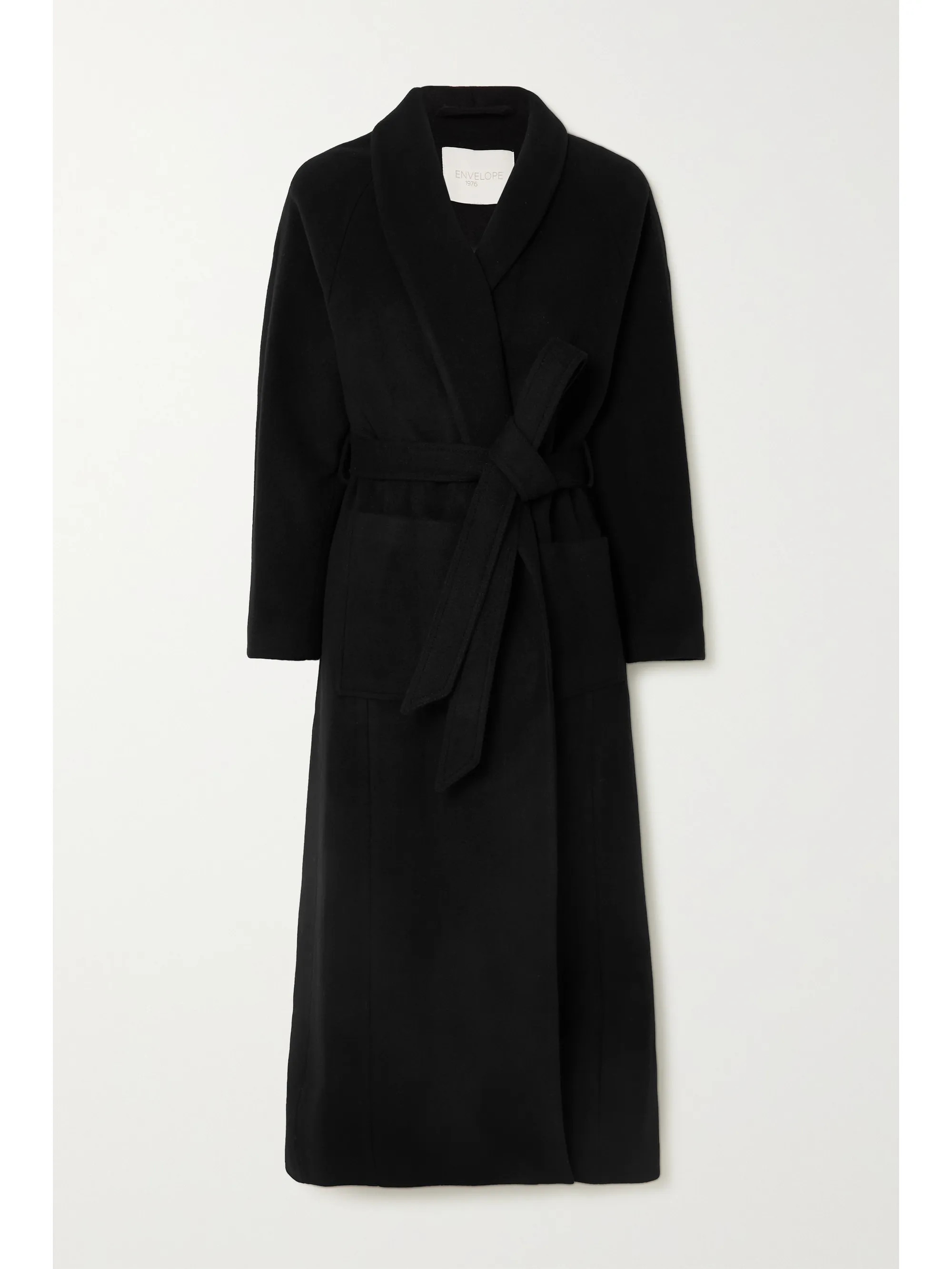 Black + NET SUSTAIN Houston belted wool coat | Envelope1976 | NET-A-PORTER | NET-A-PORTER (US)