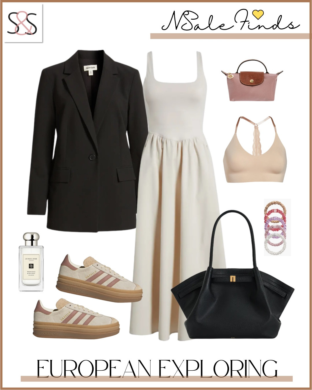 Wearing this to romanticize every cobblestone and cappuccino. It’s comfy enough for miles and polished enough for wine stops.

Sunsets and Stilettos Nordstrom Anniversary Sale European travel outfits travel-friendly style summer travel capsule neutral sneakers blazer and dress outfit travel wardrobe 40+ fashion nsale 

#LTKSaleAlert #LTKFindsUnder50 #LTKOver40