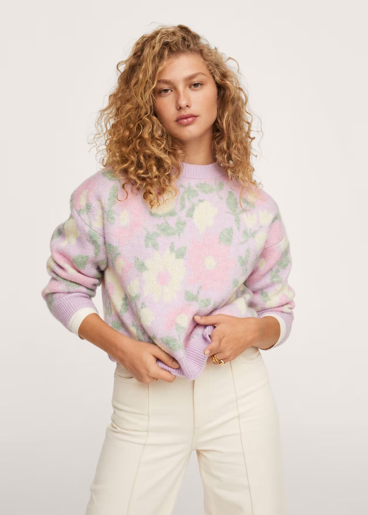 Flowers knit sweater | MANGO (US)