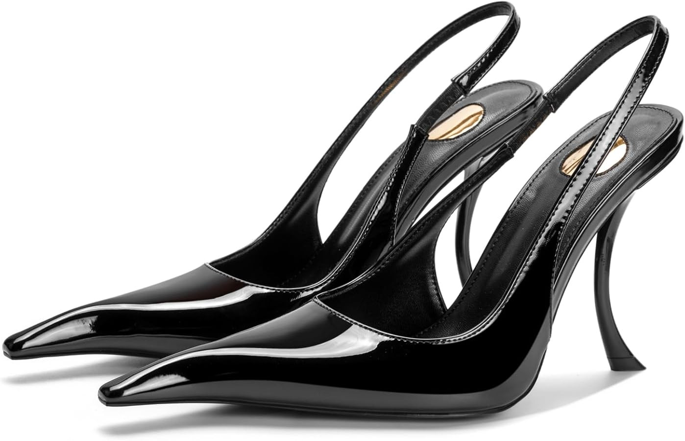 Slingback Heels for Women Pointed Close Toe Kitten Heels Patent Pumps Dress Party Comfy Stiletto ... | Amazon (US)