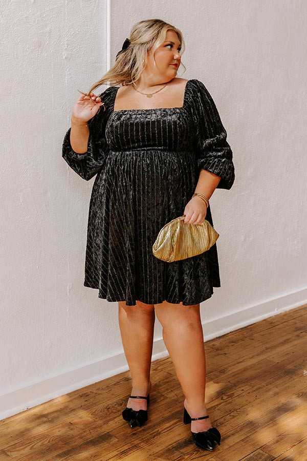 Kiss At Midnight Velvet Mini Dress Curves | Impressions Online Boutique
